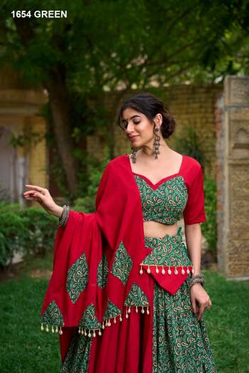 AAWIYA 1654 GREEN DESIGNER LEHENGA CHOLI WHOLESALER IN SURAT